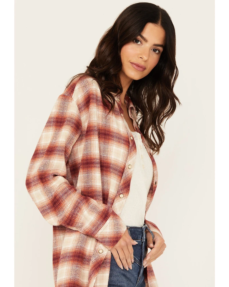 Idyllwind Women's Roby Plaid Print Long Sleeve Snap Shirt