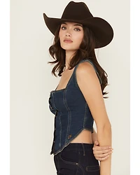 Wrangler x Lainey Wilson Women's Pony Up Button-Down Bustier Denim Top