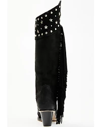 Wonderwest Women's Gloria Embellished Fringe Tall Western Boots - Snip Toe