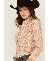 Shyanne Women's Paisley Print Long Sleeve Snap Stretch Western Shirt