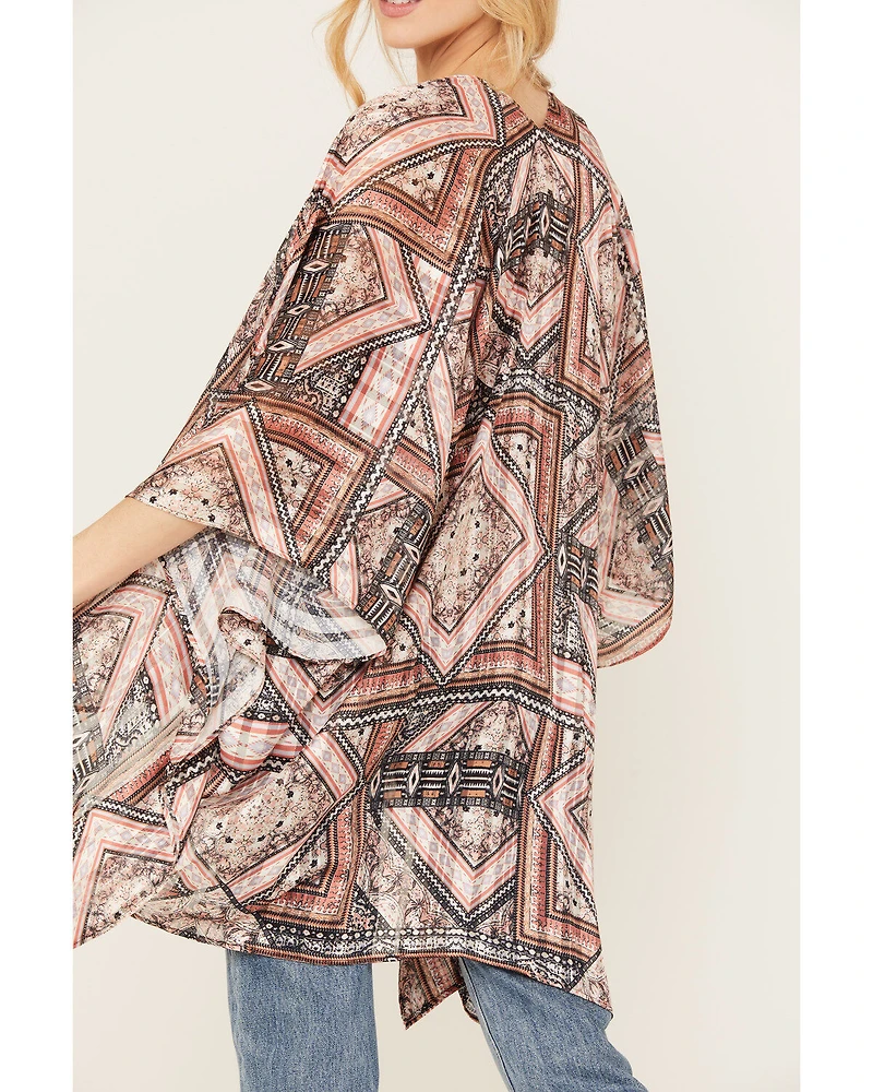 Shyanne Women's Pec Printed Bohemian Cami / Kimono Set