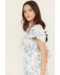 Shyanne Women's Floral Print Tie Front Mini Dress