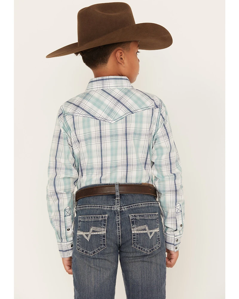 Cody James Boys' Flying Cloud Long Sleeve Plaid Snap Shirt