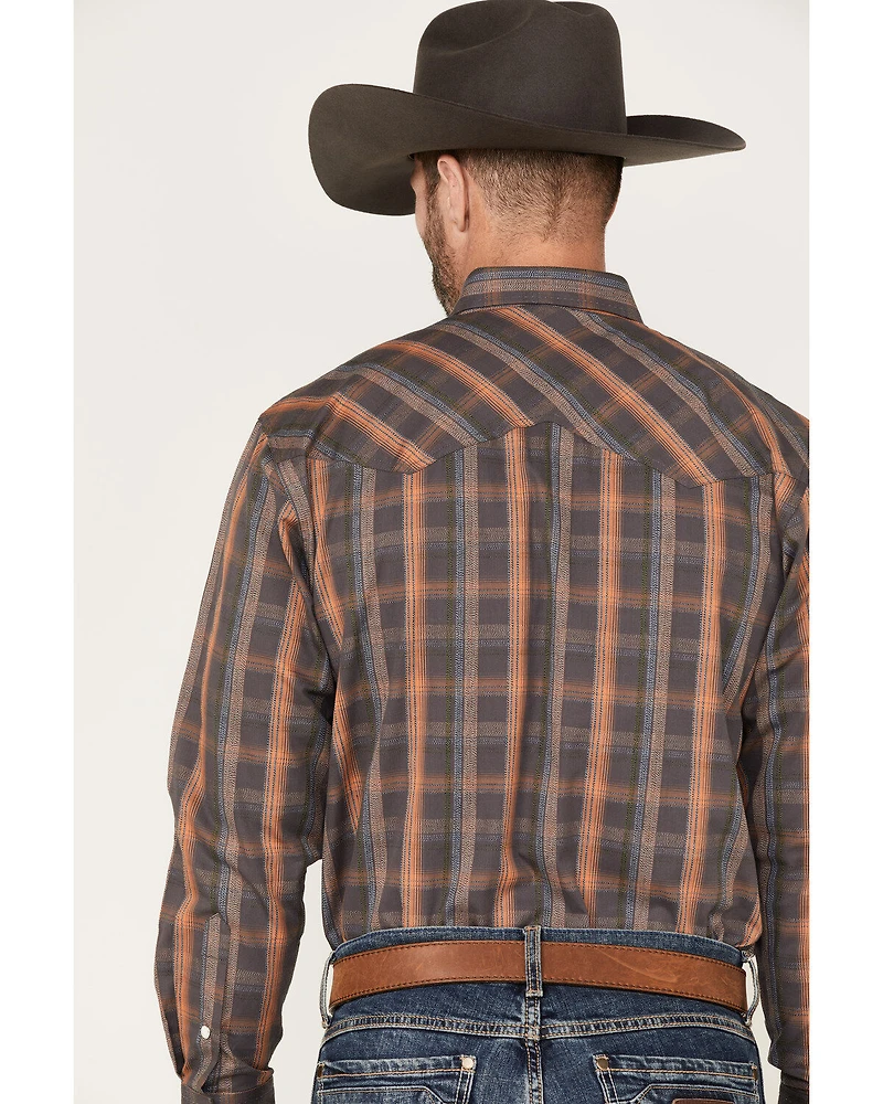 Resistol Men's Reid Plaid Print Long Sleeve Snap Western Shirt