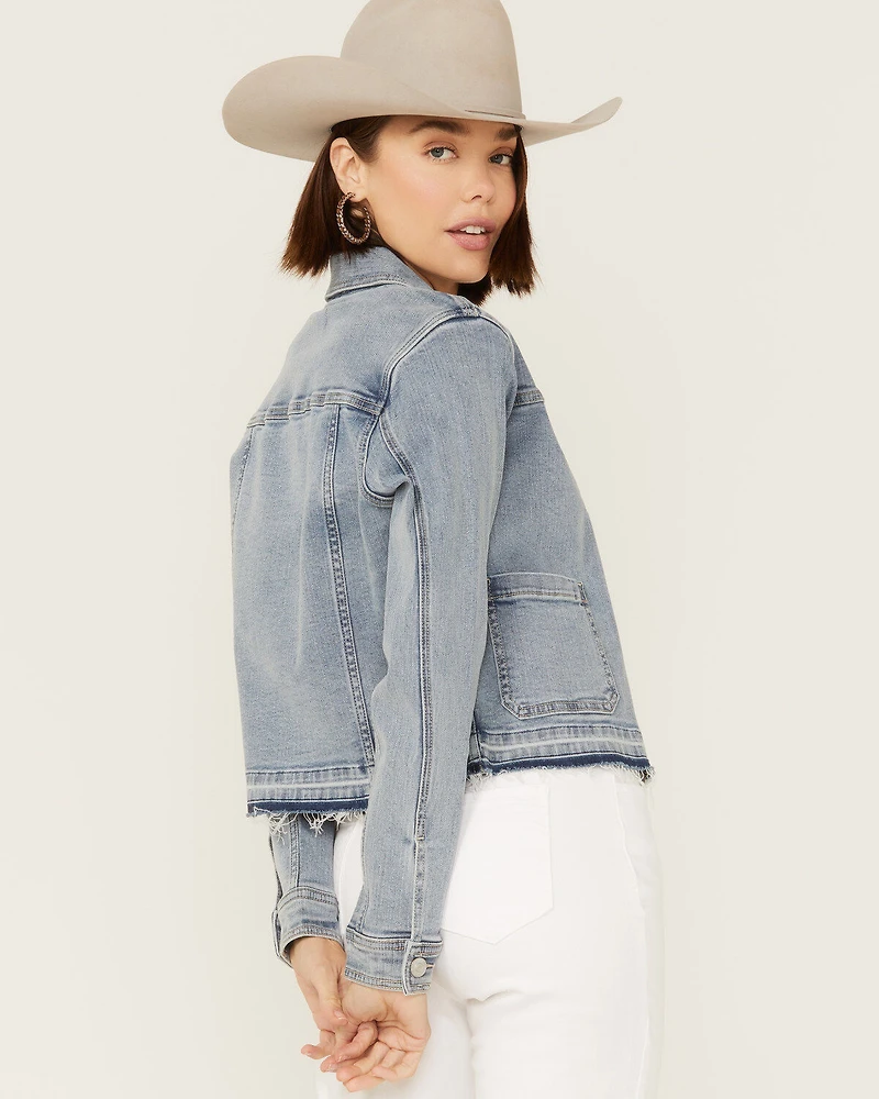 Shyanne Women's Released Hem Frayed Denim Jacket