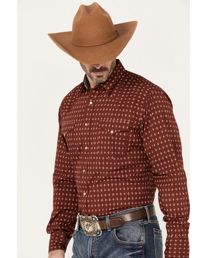 Roper Men's Geo Long Sleeve Western Pearl Snap Shirt