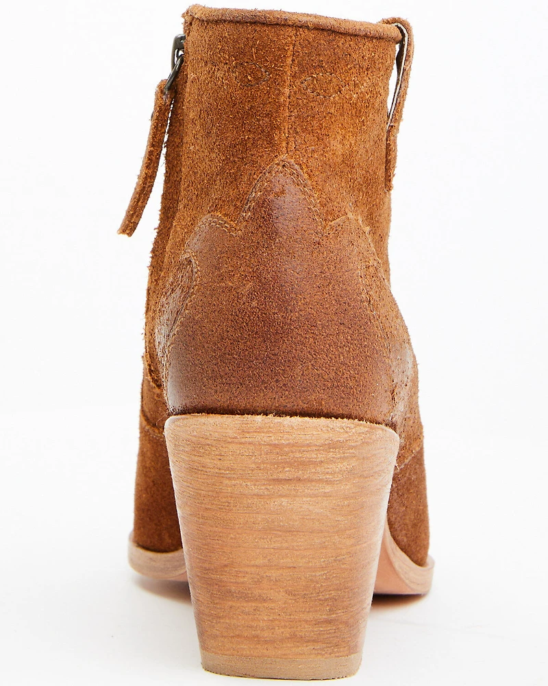 Shyanne Women's Jodi Suede Leather Booties - Round Toe