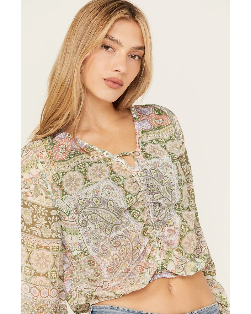 Shyanne Women's Long Sleeve Print Woven Tunic