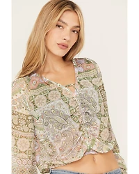 Shyanne Women's Long Sleeve Print Woven Tunic