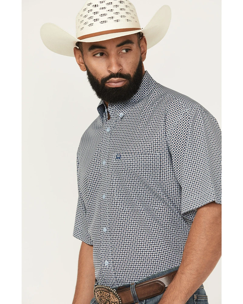 Cinch Men's Geo Print Short Sleeve Button-Down Performance Western Shirt