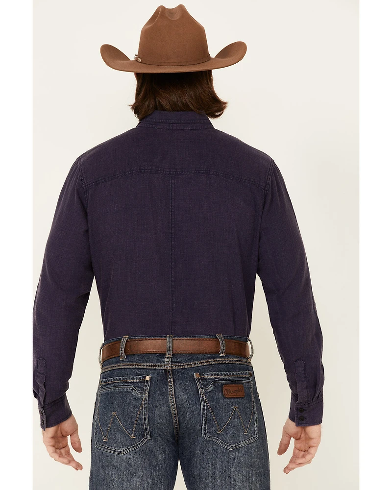 Wrangler Retro Premium Men's Solid Long Sleeve Button-Down Western Shirt