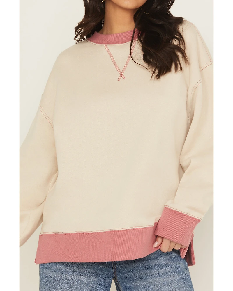 Cleo + Wolf Women's Colorblock Fleece Sweatshirt