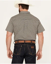 Cody James Men's Dillon Geo Print Short Sleeve Button-Down Stretch Western Shirt
