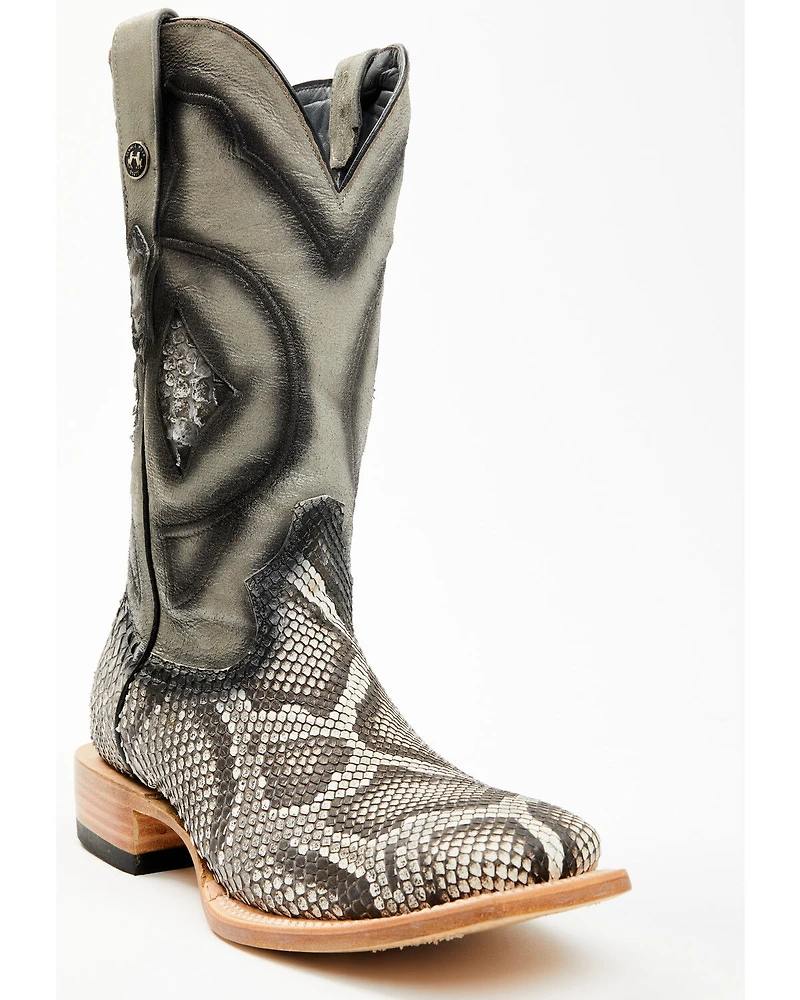 Tanner Mark Men's Exotic Python Western Boots - Broad Square Toe