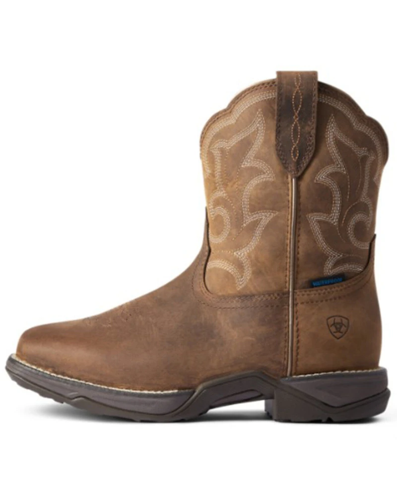 Ariat Women's Distressed Brown Anthem Shortie II H20 Full-Grain Western Boot - Square Toe