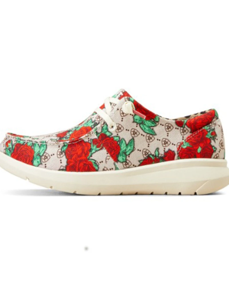 Ariat Women's Hilo Rose Logo Print Casual Shoes - Moc Toe