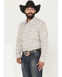 RANK 45® Men's Romans Medallion Print Long Sleeve Snap Performance Western Shirt