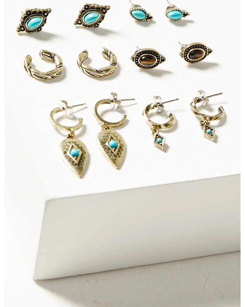 Shyanne Women's Desert Boheme Twisted Cuff Earring Set - 6 Pieces
