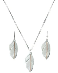 Montana Silversmiths Women's Downy Feather Necklace & Earrings Jewelry Set