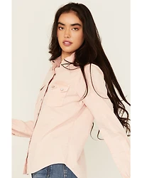 Cruel Girl Women's Solid Long Sleeve Pearl Snap Western Shirt