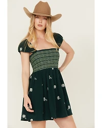 Free People Women's Tory Floral Smocked Mini Dress