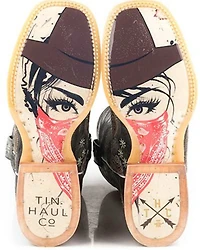 Tin Haul Women's Bandana Bandit Western Boots - Broad Square Toe