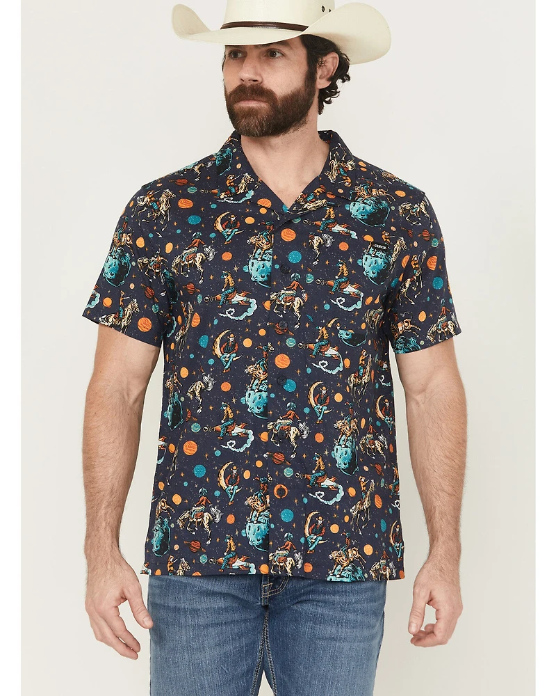 Cinch Men's Camp Space Cowboy Short Sleeve Button-Down Western Shirt