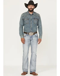 Rock & Roll Denim Men's Boot Barn Exclusive Light Wash Pistol Bootcut Stretch Jeans