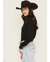 Cowgirl Hardware Women's Floral Embroidered Long Sleeve Snap Western Shirt