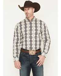 Cody James Men's Wild Prairie Southwestern Print Long Sleeve Button-Down Stretch Western Shirt