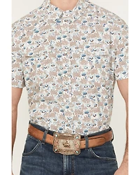 Panhandle Men's Cactus Print Short Sleeve Snap Western Shirt