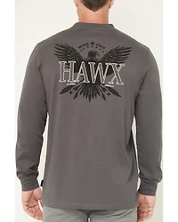 Hawx Men's Hawk Logo Long Sleeve Graphic Work T-Shirt