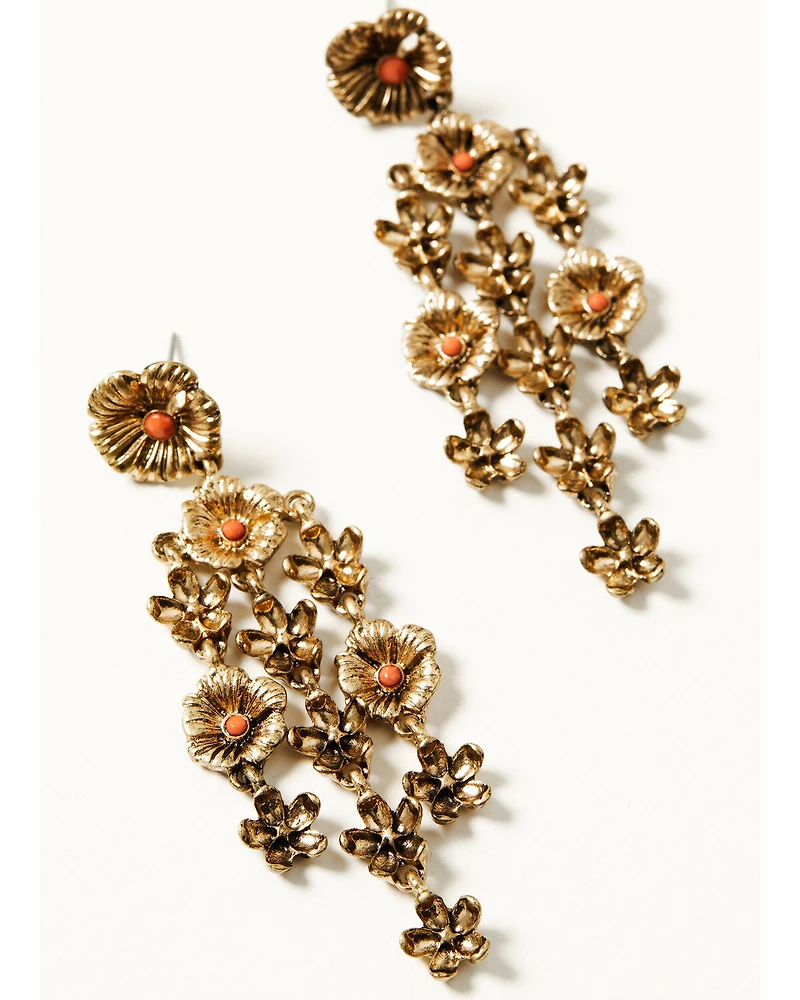 Shyanne Women's Golden Hour Floral Drop Earrings