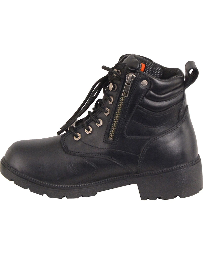 Milwaukee Leather Women's Waterproof Side Zipper Boots - Round Toe