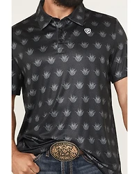 Rock & Roll Denim Men's Agave Print Short Sleeve Button-Down Stretch Polo