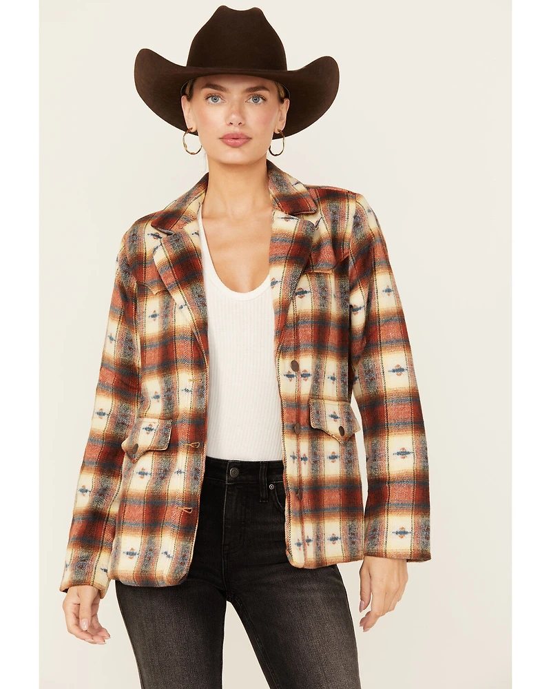 Wrangler Women's Plaid Print Blazer