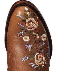 Shyanne Women's Millie Floral Embroidered Booties - Round Toe