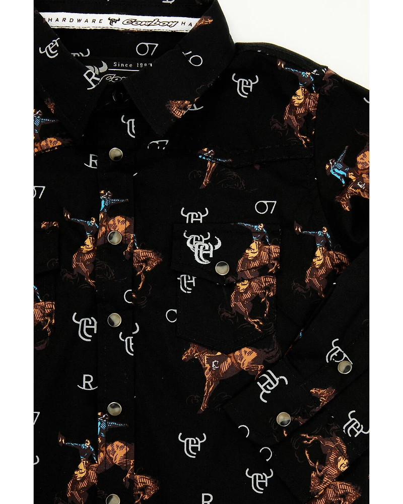 Cowboy Hardware Toddler Boys' Bronc Long Sleeve Snap Stretch Western Shirt