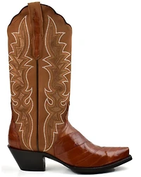 Dan Post Women's Eel Peanut Exotic Western Boot - Snip Toe