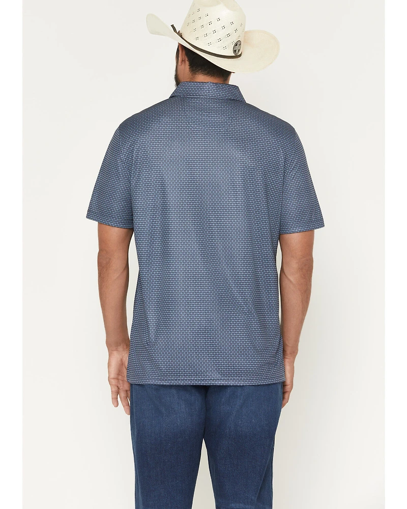 Panhandle Slim Men's Geo Print Short Sleeve Snap Polo Shirt