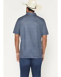 Panhandle Slim Men's Geo Print Short Sleeve Snap Polo Shirt