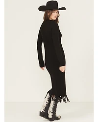 Ariat Women's Alicia Long Sleeve Fringe Sweater Midi Dress