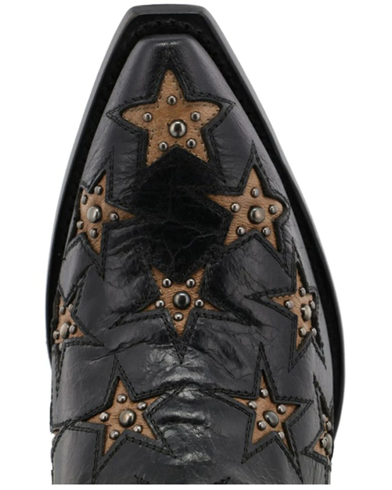 Black Star Women's Marfa Inlay Studded Leather Western Boot - Snip Toe