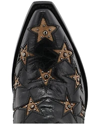 Black Star Women's Marfa Inlay Studded Leather Western Boot - Snip Toe