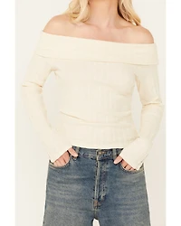 Shyanne Women's Pointelle Ribbed Off The Shoulder Top