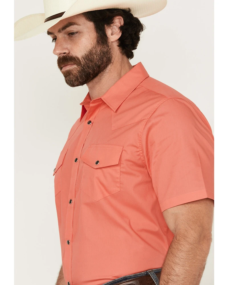 Gibson Trading Co Men's White Water Solid Short Sleeve Snap Stretch Western Shirt