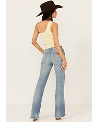 Wrangler Women's Medium Wash Westward Mid Rise Bootcut Stretch Denim Jeans