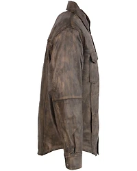 Milwaukee Leather Men's Distressed Brown Light Leather Snap Front Shirt - 4X