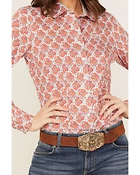 Cinch Women's Paisley Print Long Sleeve Button Down Core Shirt