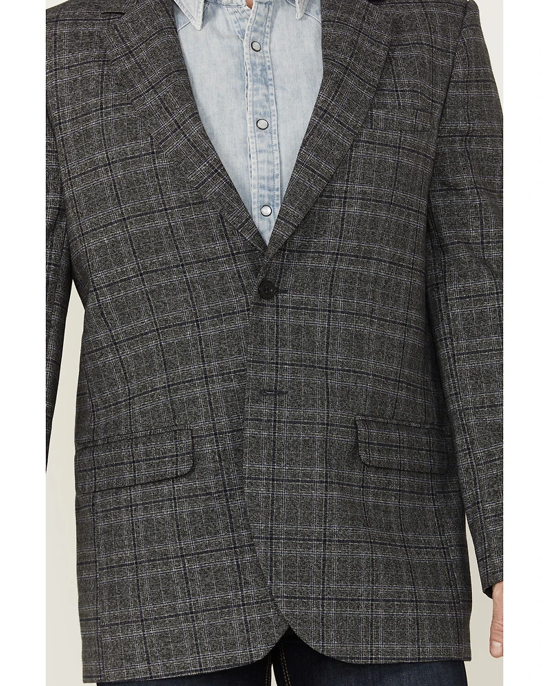 Rock & Roll Denim Men's Plaid Print Button-Down Sport Coat